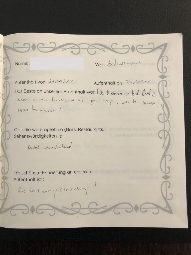 gästebuch ferienhaus anelito kleve