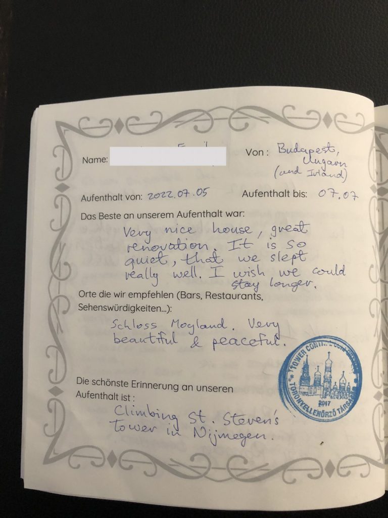 gästebuch ferienhaus anelito kleve