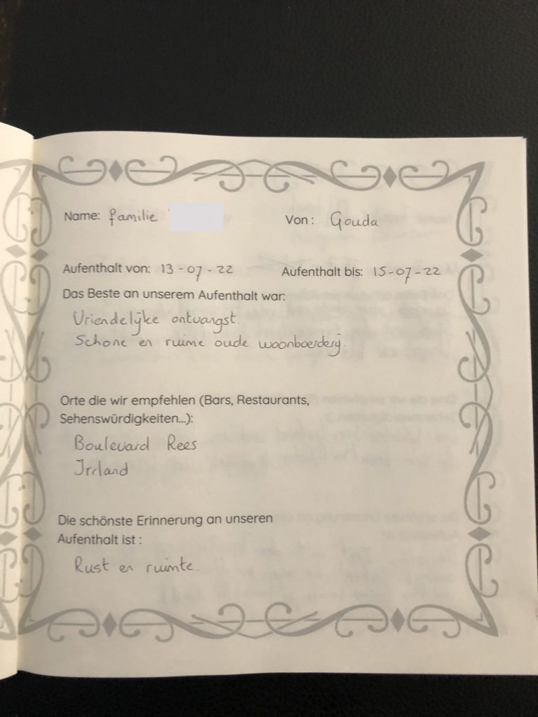 gästebuch ferienhaus anelito kleve