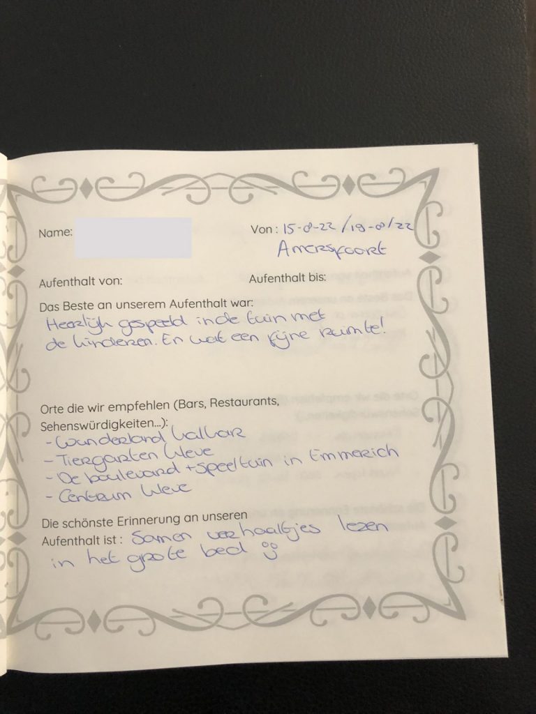 gästebuch ferienhaus anelito kleve